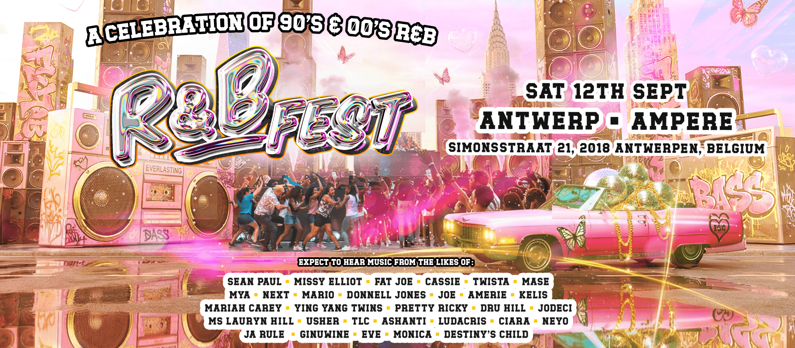 R&B Fest – ANTWERPR&B Fest for the first time at Ampere! For fans looking for the ultimate old-school R&B experience, this one’s for you! Throwback time! Click here for tickets.rsvp on facebookbuy ticketsmore