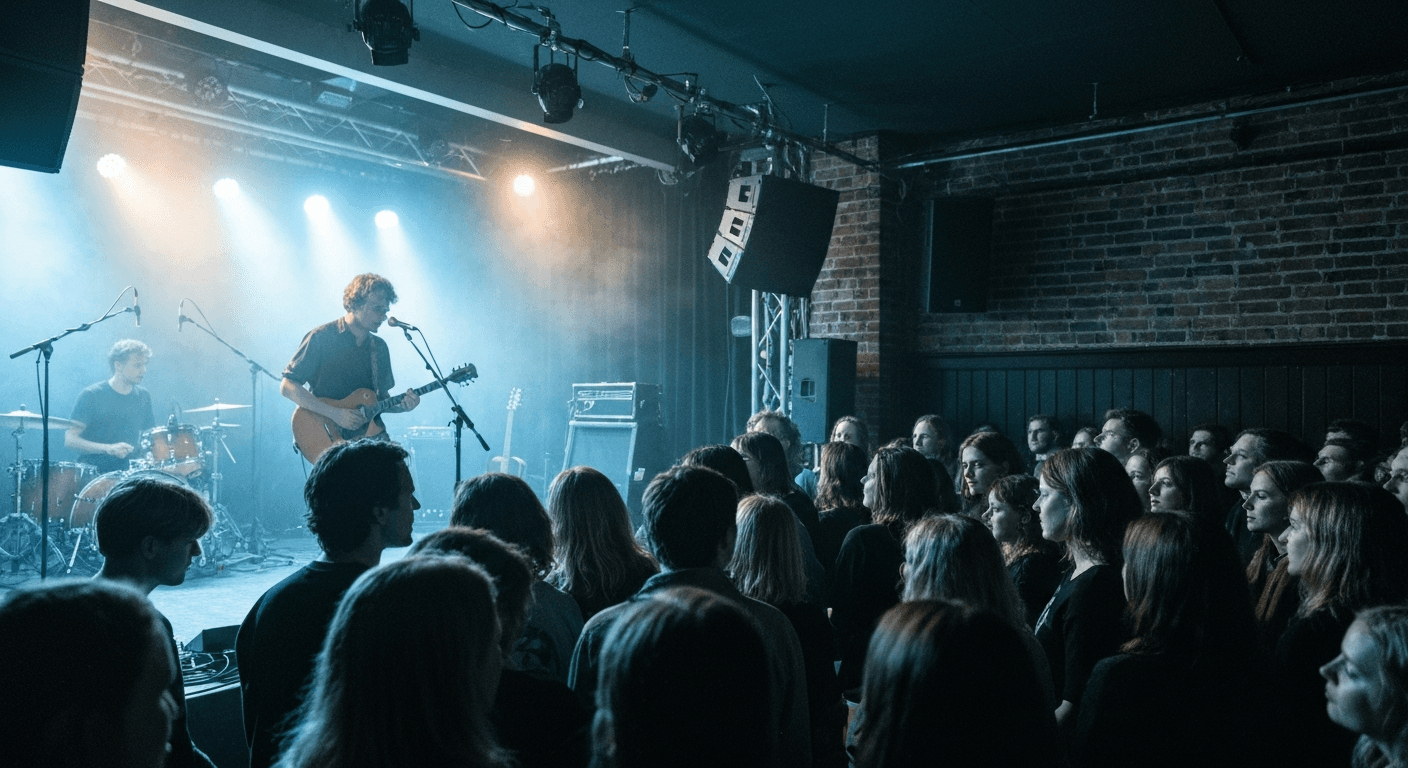 Live music performance inside a concert hall in Aarhus