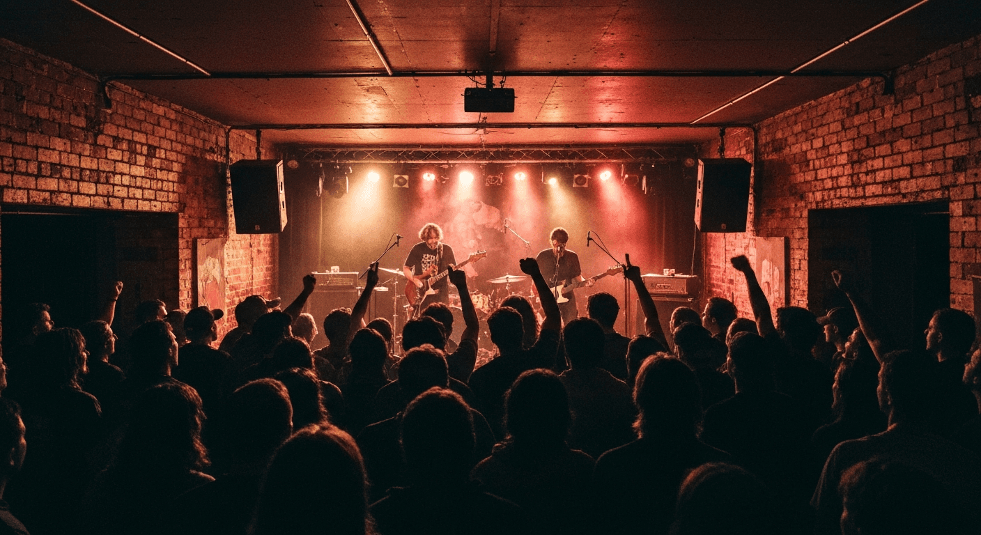Live music performance inside a concert hall in Adelaide