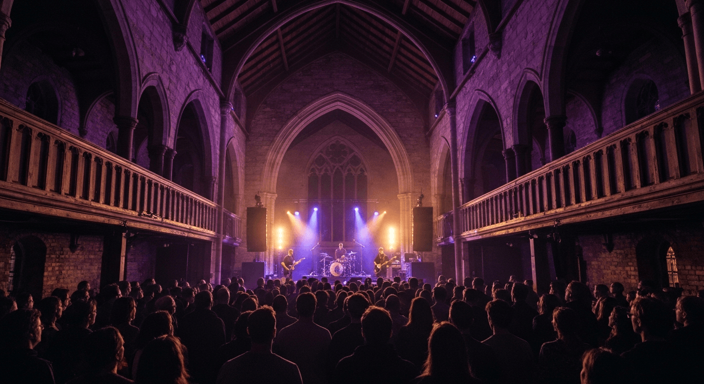 Live music performance inside a concert hall in Amsterdam