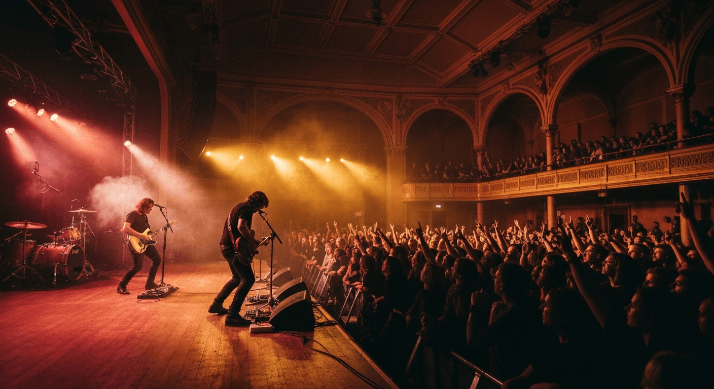Live music performance inside a concert hall in Arnhem