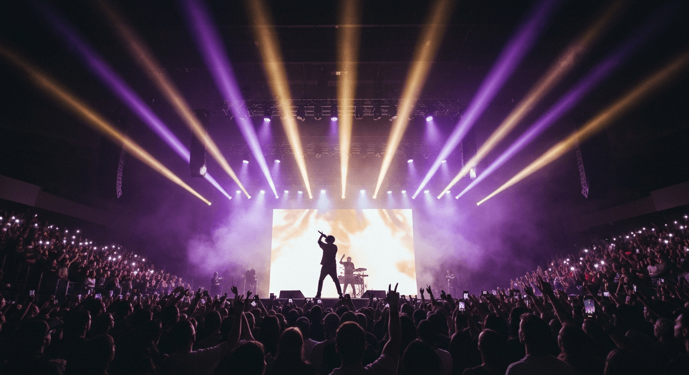 Live music performance inside a concert hall in Atlanta