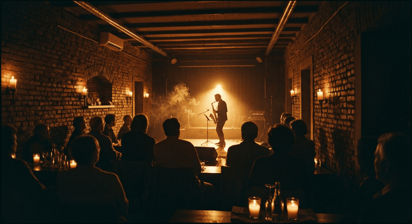 Live music performance inside a concert hall in Bologna