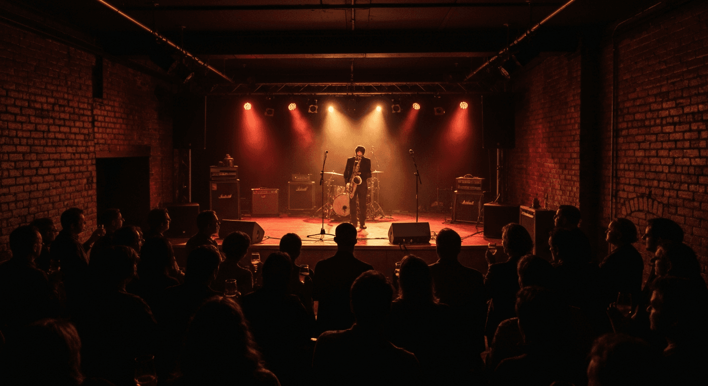 Live music performance inside a concert hall in Florence