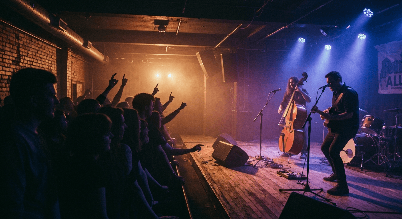Live music performance inside a concert hall in Gdynia