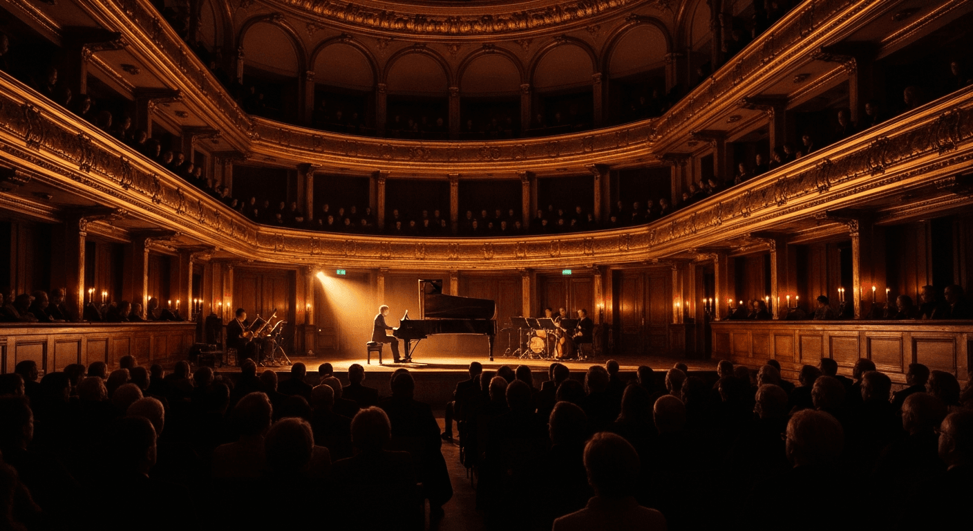 Live music performance inside a concert hall in Geneva