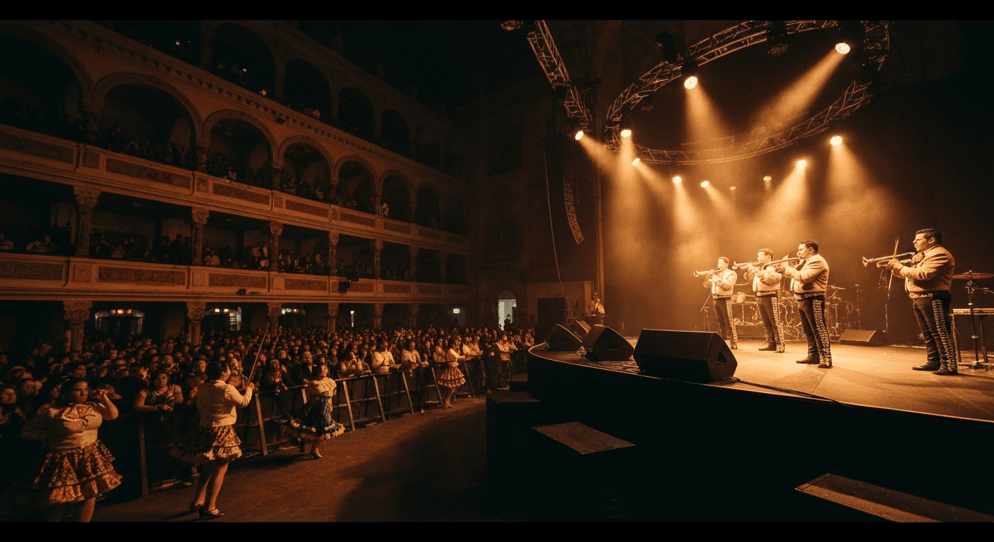 Live music performance inside a concert hall in Guadalajara