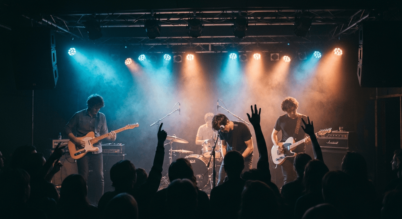 Live music performance inside a concert hall in Helsingborg