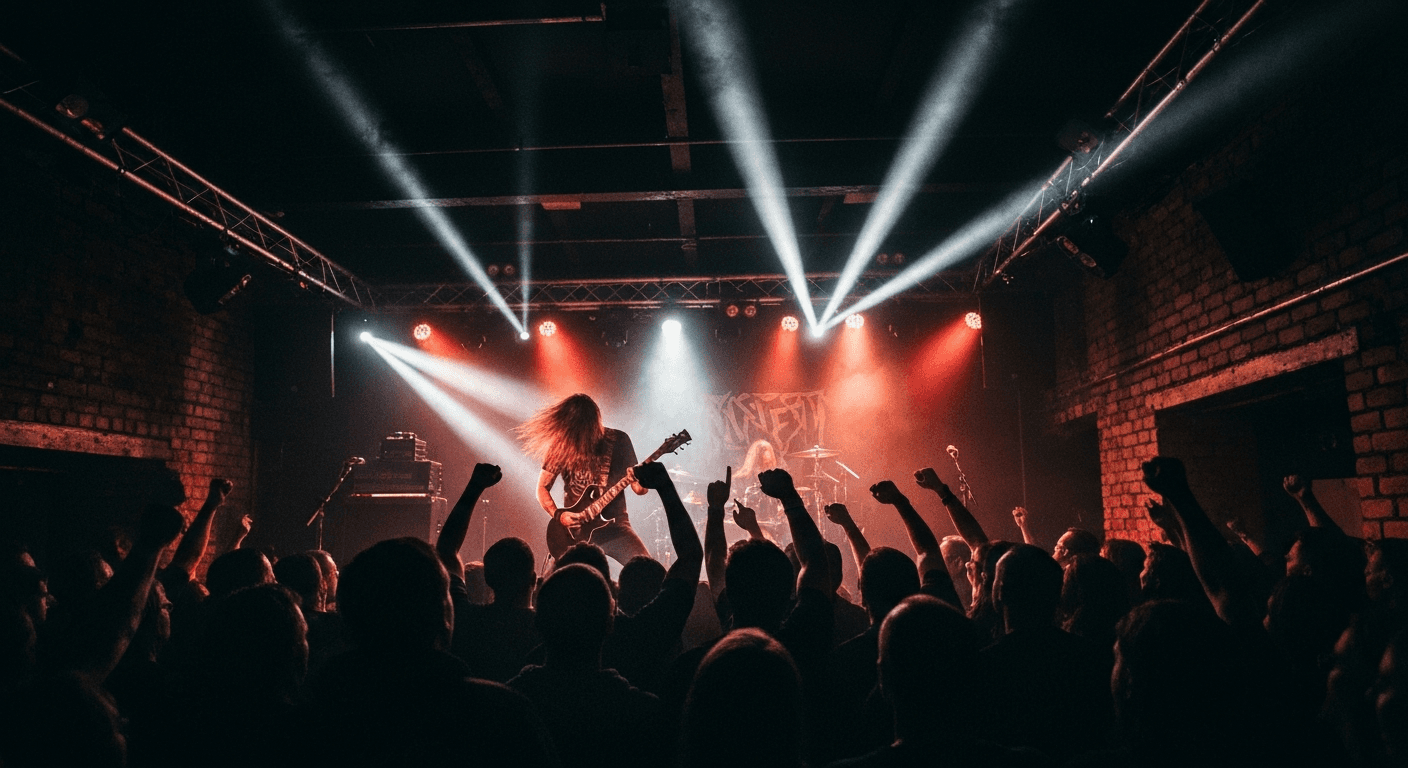Live music performance inside a concert hall in Helsinki