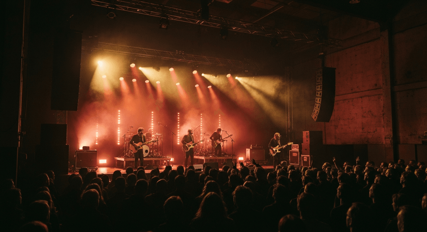 Live music performance inside a concert hall in Karlstad
