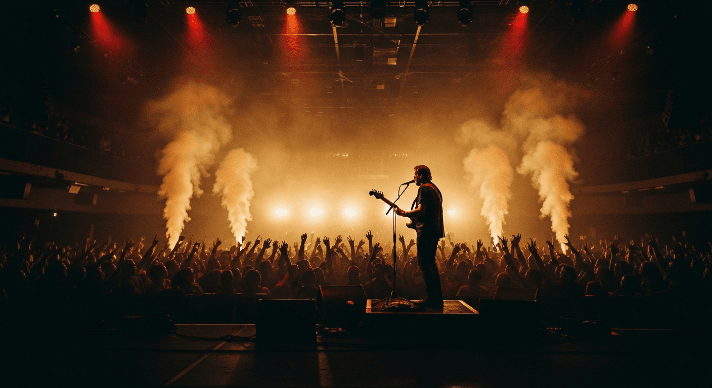 Live music performance inside a concert hall in Katowice