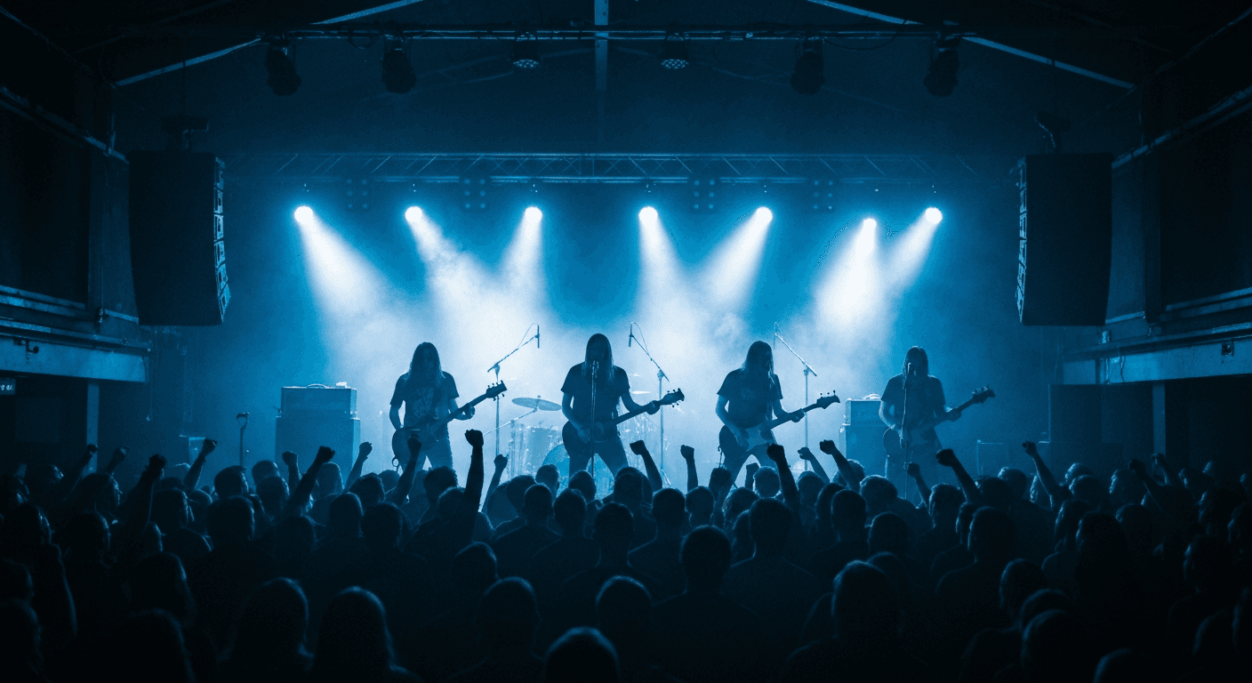 Live music performance inside a concert hall in Kristiansand