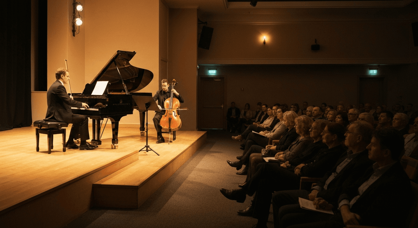 Live music performance inside a concert hall in Kungsbacka