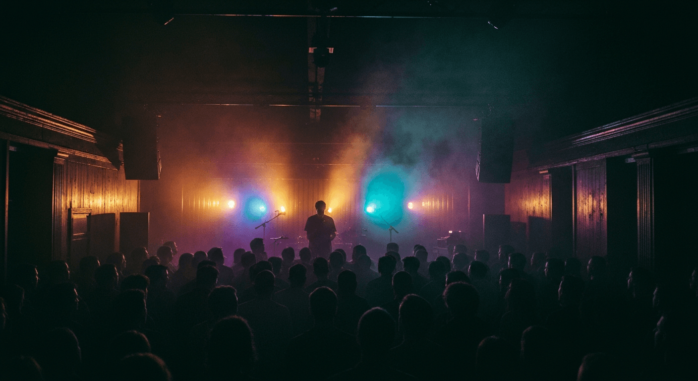 Live music performance inside a concert hall in Lisbon