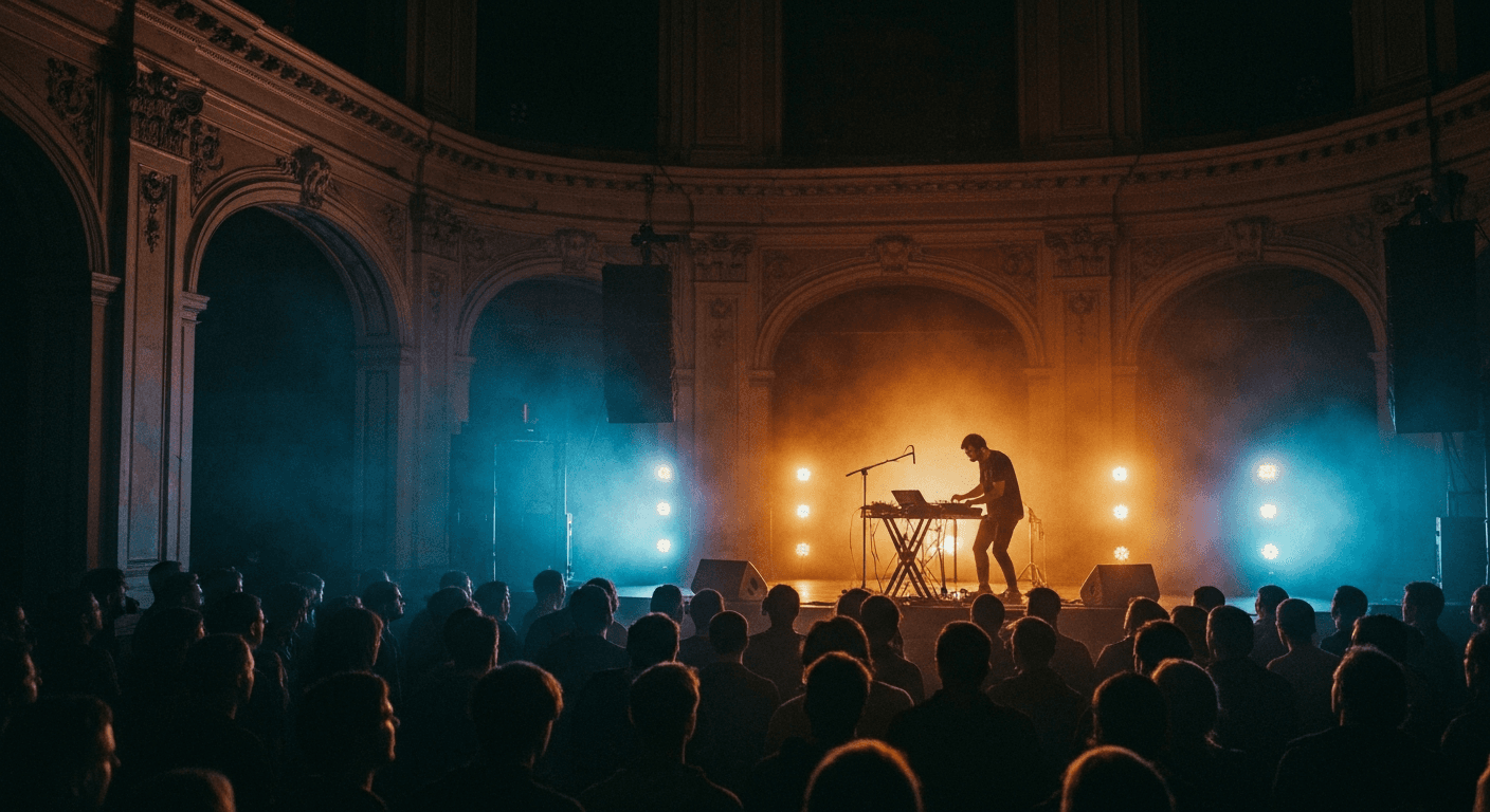 Live music performance inside a concert hall in Munich