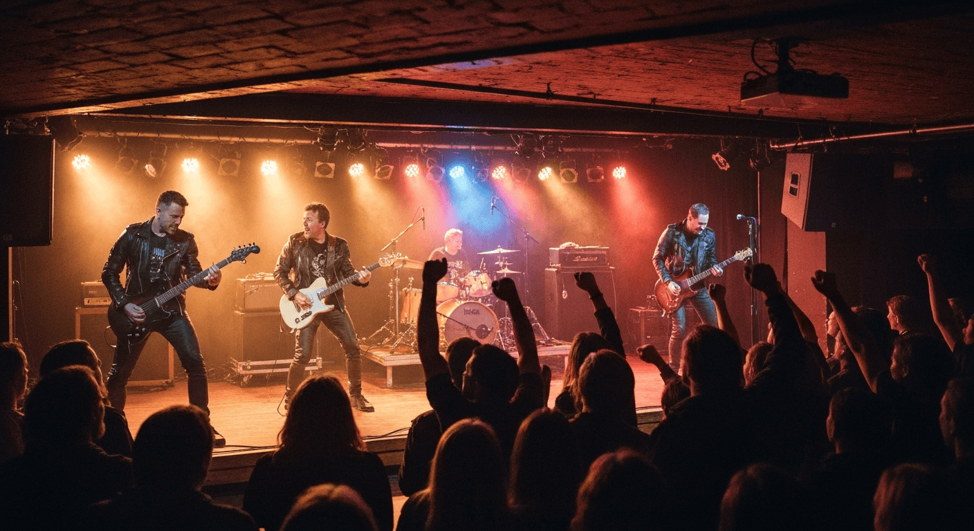 Live music performance inside a concert hall in Nyköping