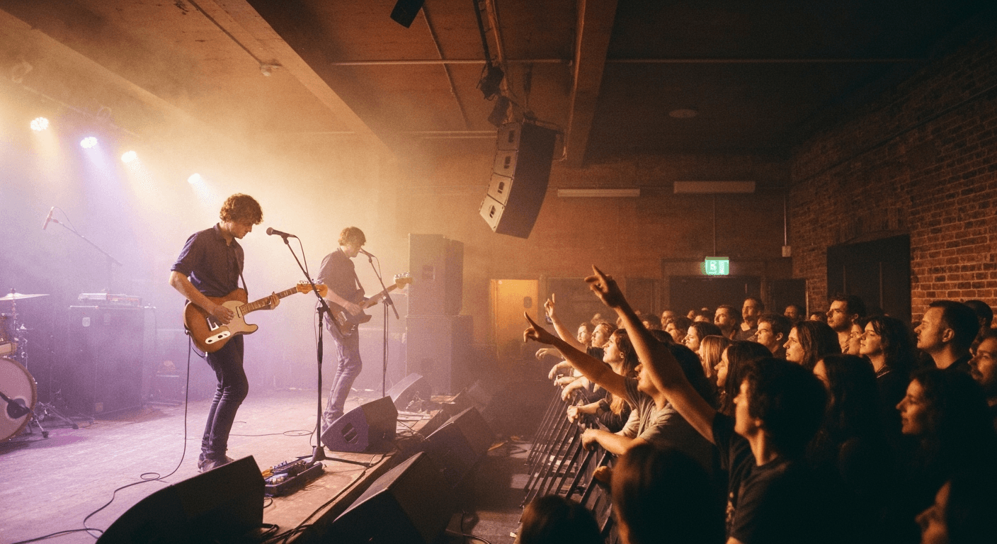 Live music performance inside a concert hall in Perth