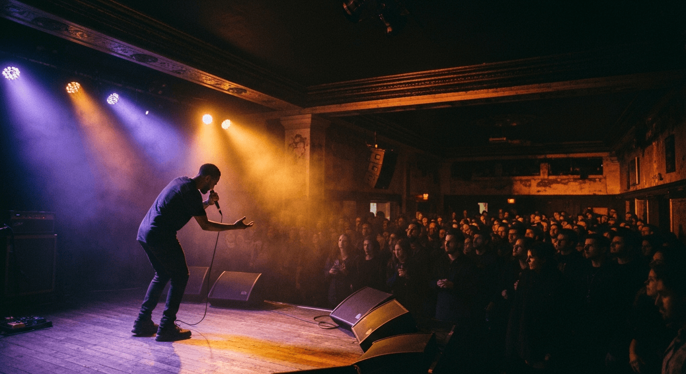 Live music performance inside a concert hall in Toronto