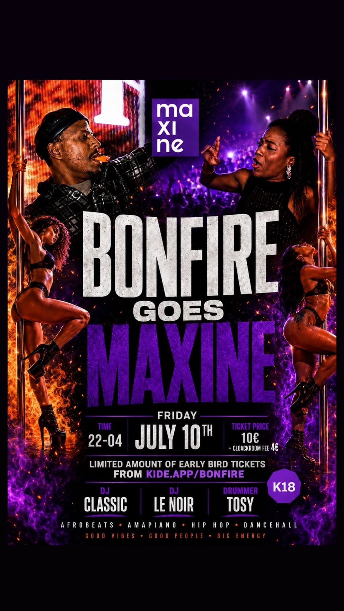 BONFIRE @ Maxine 10.7 Friday