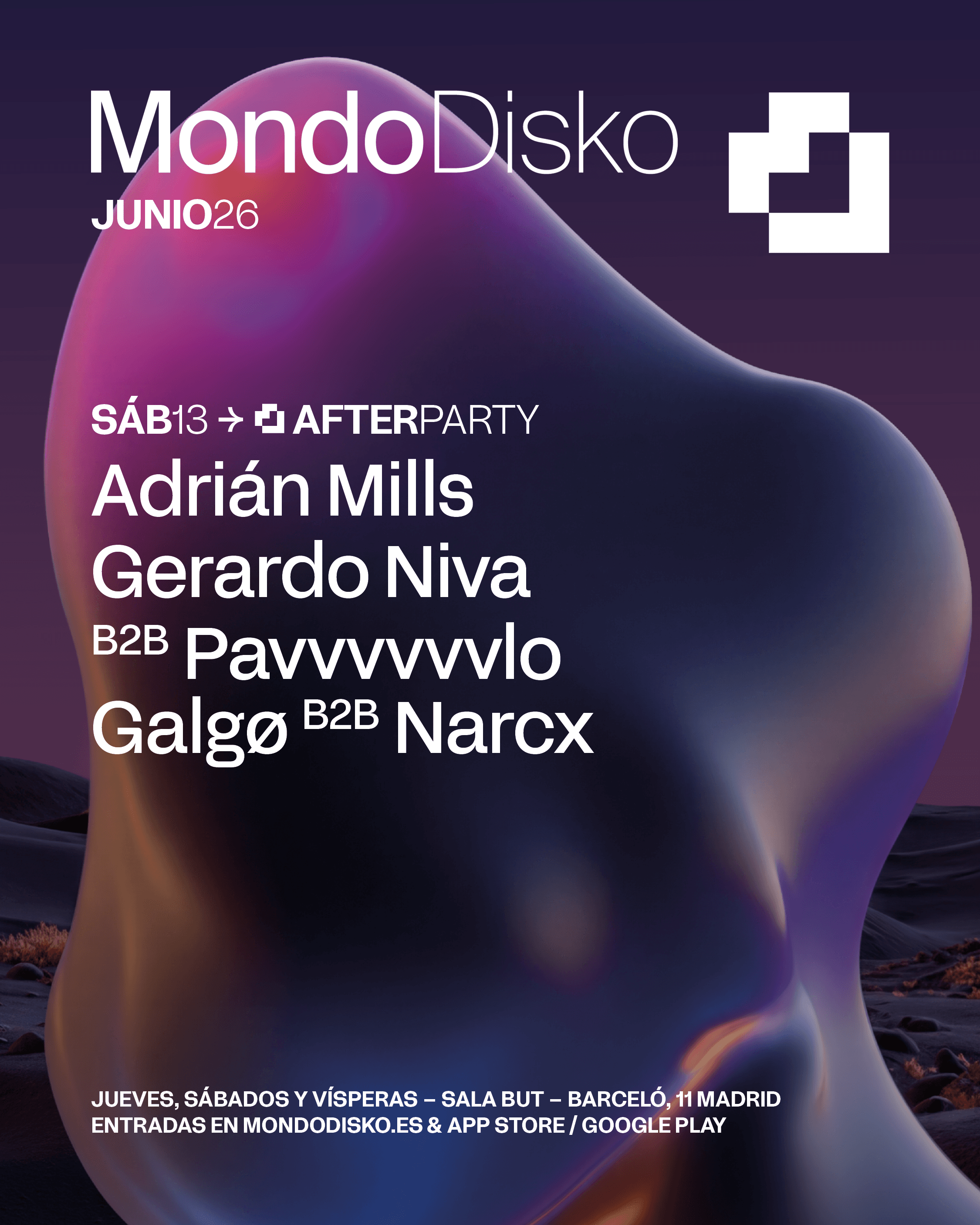 AFTERPARTY: ADRIÁN MILLS / GERARDO NIVA B2B PAVVVVVVLO / GALGØ B2B NARCX