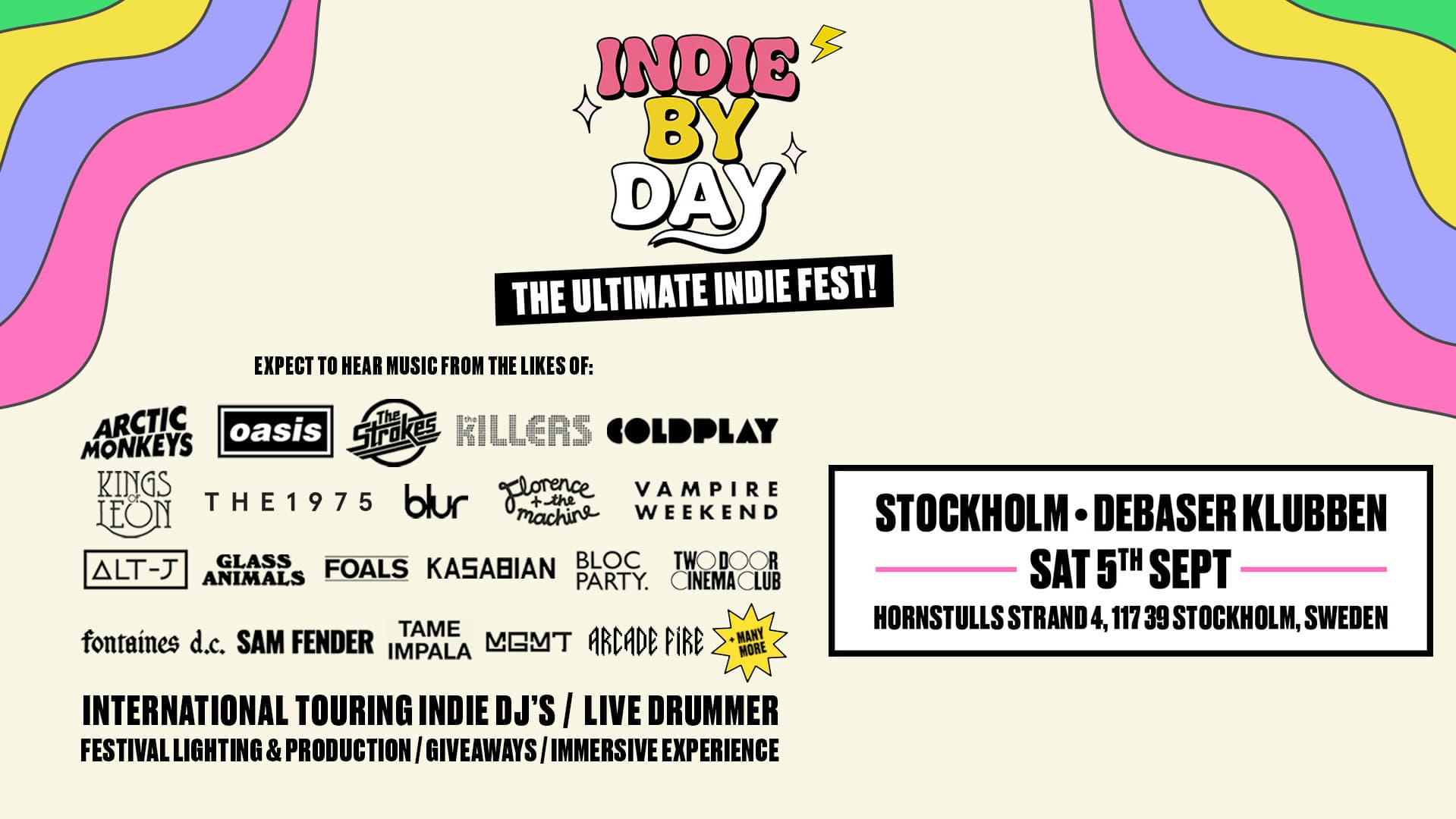 5/9 INDIE BY DAY IS COMING TO STOCKHOLM | DEBASER