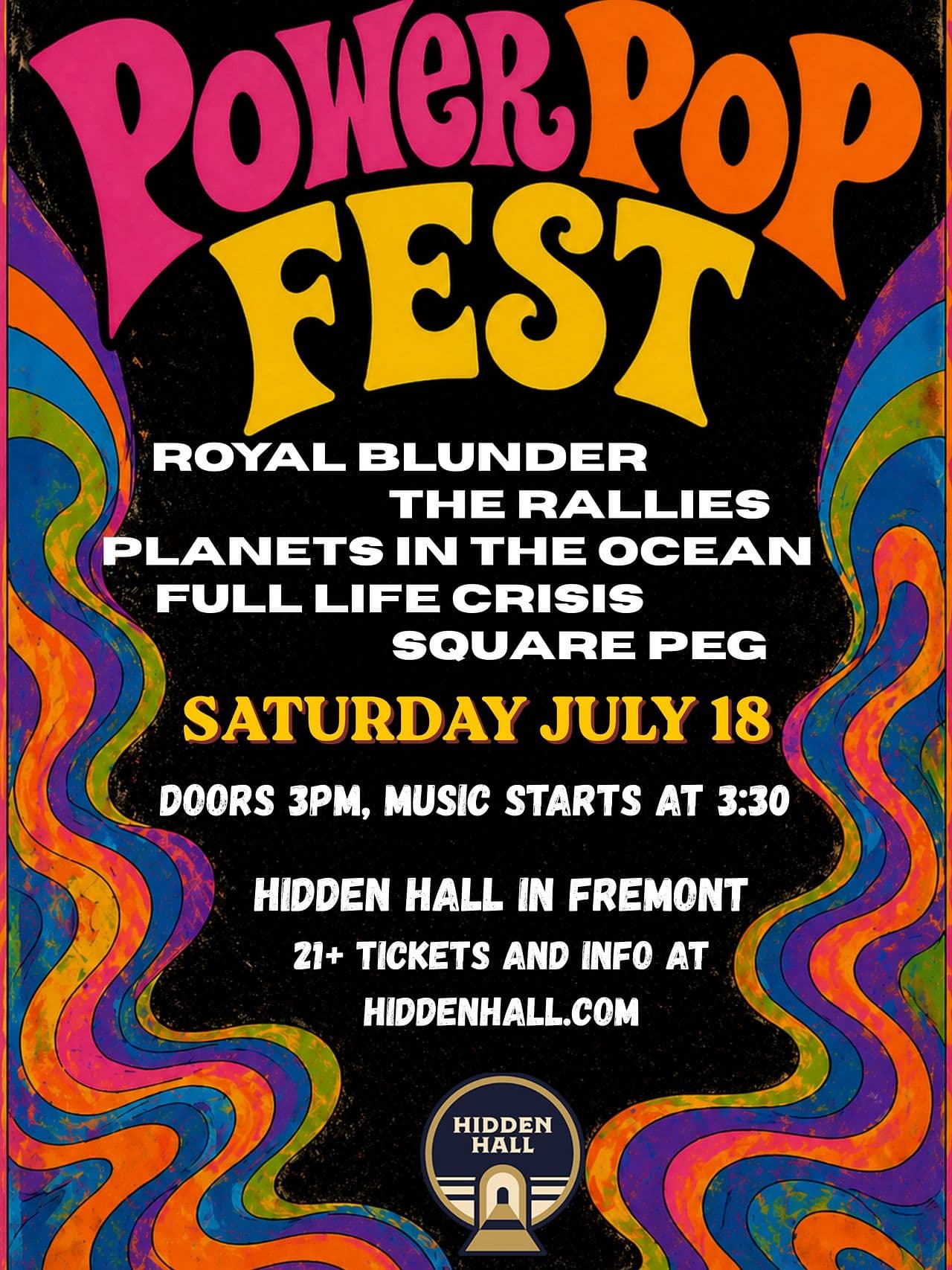 POWER POP FEST with Royal Blunder, The Rallies, Planets in the Ocean, Full Life Crisis, Square Peg