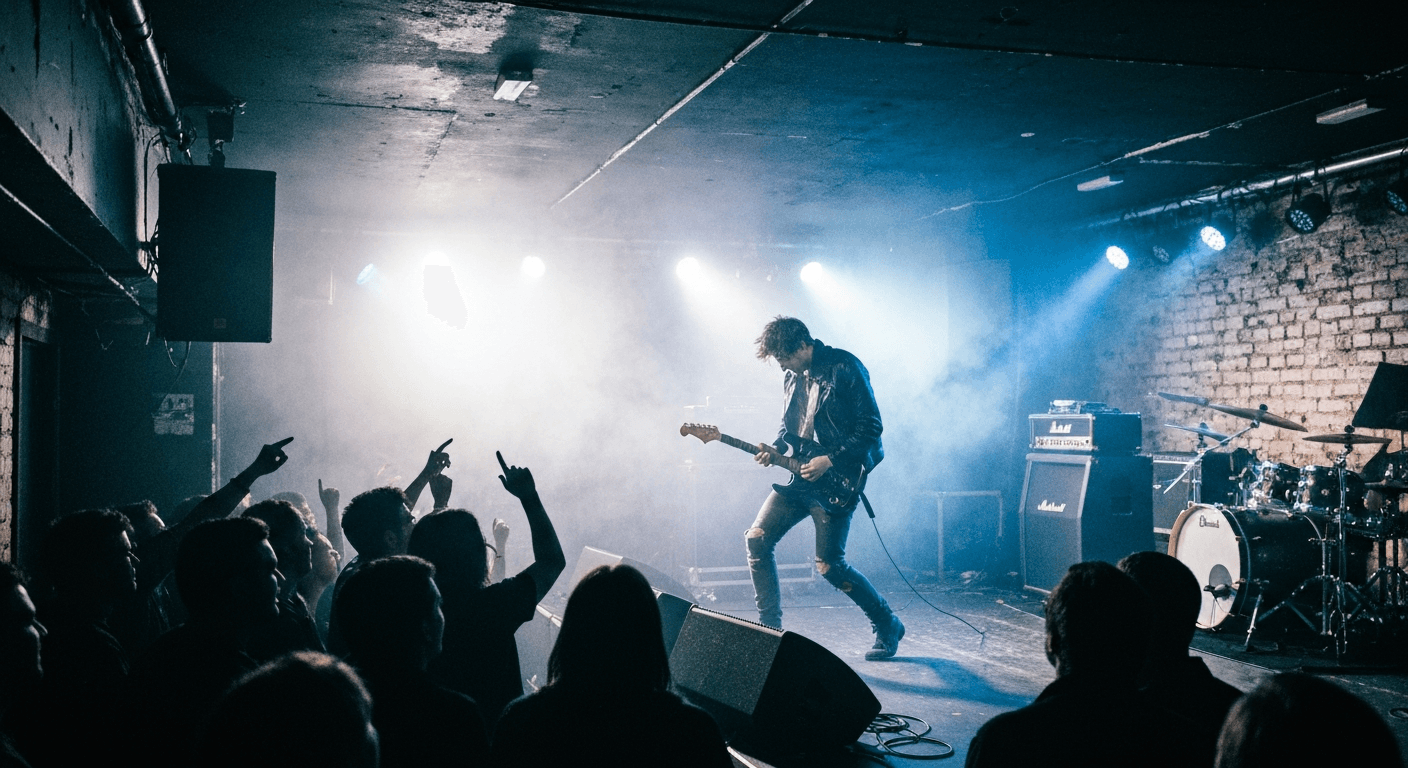 Live music performance inside a concert hall in Hull