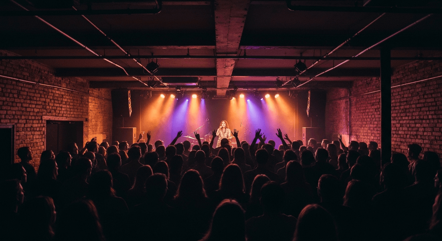 Live music performance inside a concert hall in Leuven